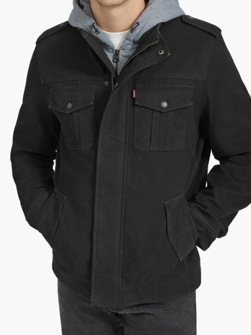 NWT Levi's Black Men's Hooded Field Jacket Large L